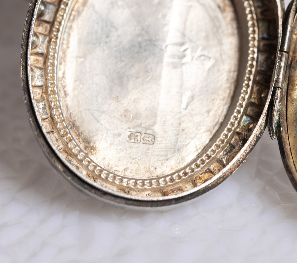 Antique Victorian Sterling Silver & Gold Book Chain & Locket Adie & Lovekin (A1409)