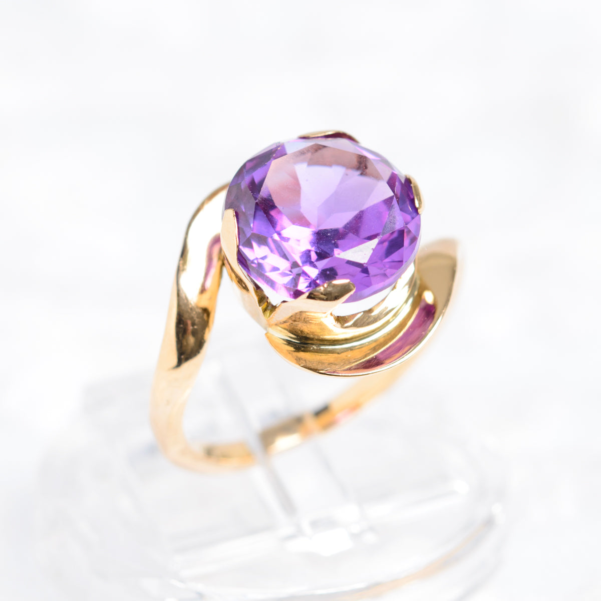 Vintage Colour Change Alexandrite Sapphire Ring 14K Gold Mount 1960's  (A1426)
