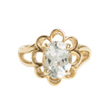 9ct Gold Ladies Dress Ring With 2.4 Carat Aquamarine In Petal Mount Size N  (A1427)