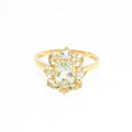 9ct Gold & Green Prasiolite Cluster Ring 1.3 Carat Gemstone UK Size T  (A1438)
