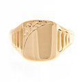 Vintage 9ct Solid Gold Classic Decorative Signet Ring - Unisex UK Size S (A1446)