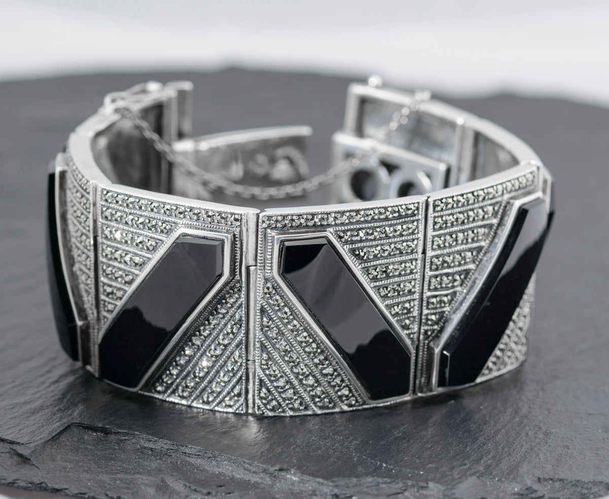Silver best sale onyx bracelet