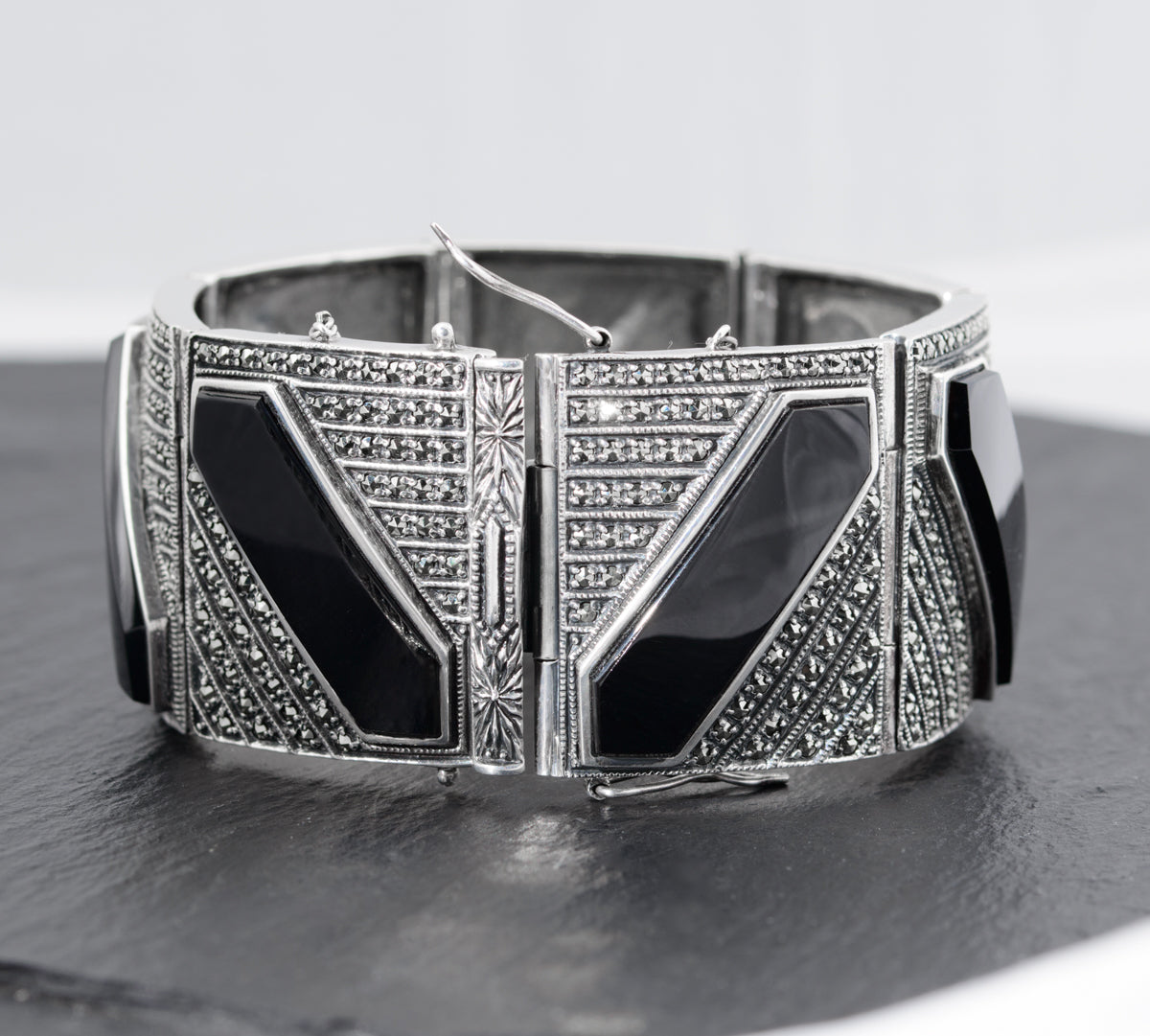 Vintage mens onyx bracelet on sale