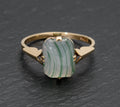 Art Deco Period 9ct Gold Ring With Paste Glass Banded Cabochon c.1930's  (A1486)