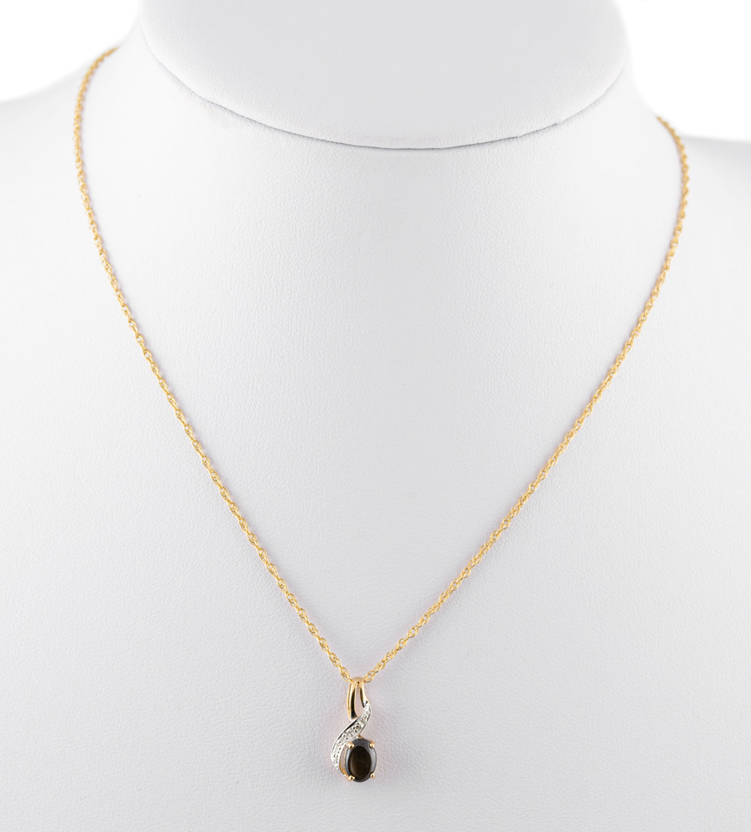 9ct Gold Star Sapphire & Diamond Necklace Pendant & Stud Earrings Set (A1491)