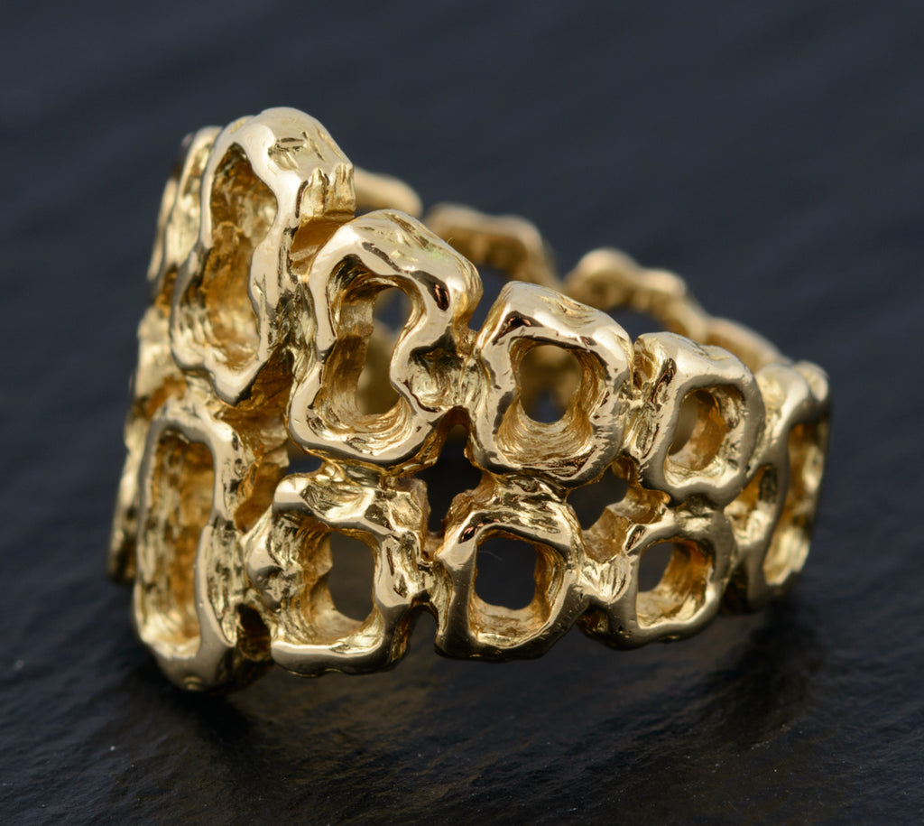 Rare 18ct Gold Omega Modernist Ring With Original Receipt From 1966 (A1495)