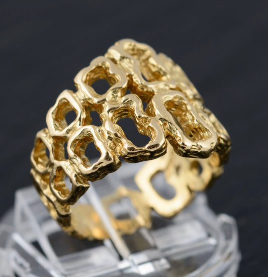 Rare 18ct Gold Omega Modernist Ring With Original Receipt From 1966 (A1495)