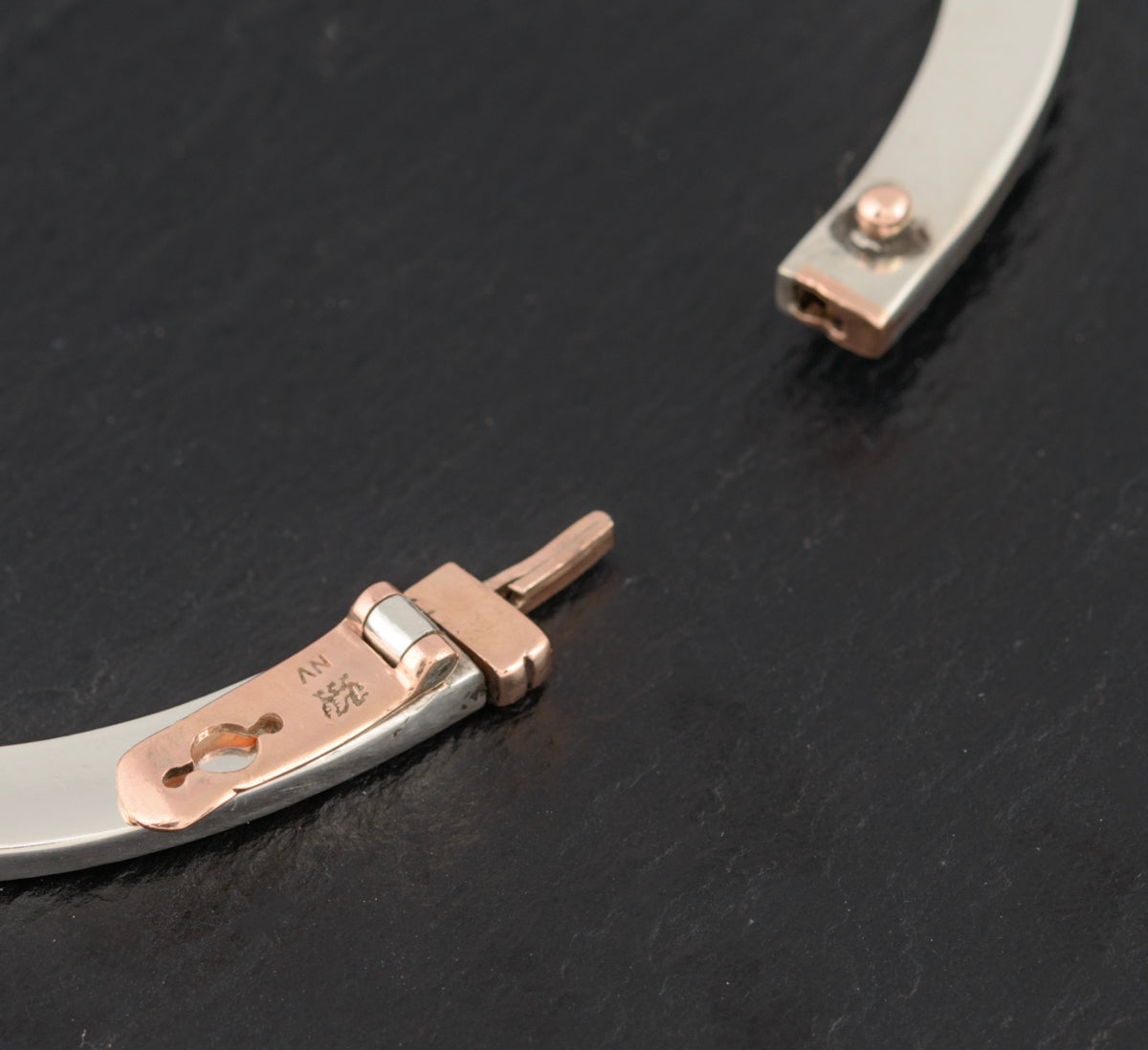 Clogau Welsh Jewellery Sterling Silver & Rose Gold Square Bangle / Bracelet (A1510)
