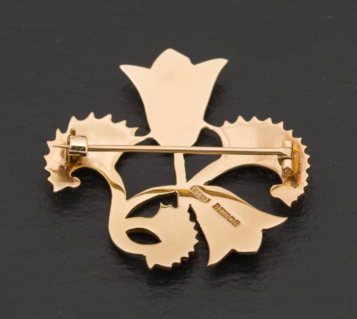 Vintage Geoffrey Bellamy Solid 9ct Gold Lotus Flower Brooch With Provenance (A1530)