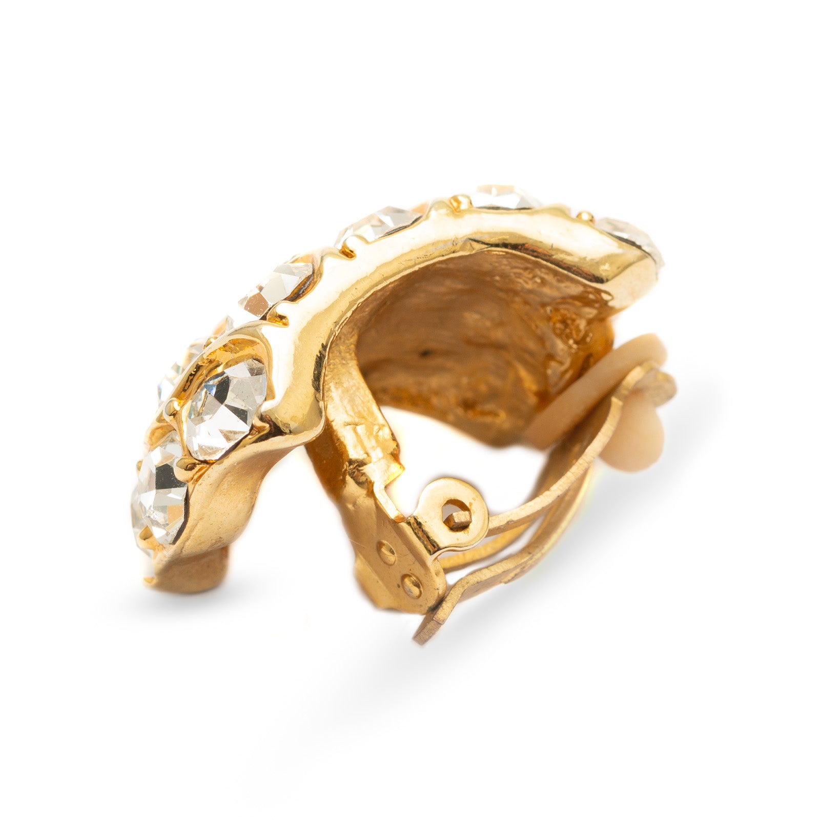 Gold Plated & 18 cts of Crystal Gemstone Vintage Statement Clip On Earring Pair (Code A275)