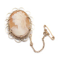9ct Gold Shell Cameo Brooch & Pendant | Classical Maiden | EJ Clewley & Co, Vintage 1984 (A279)