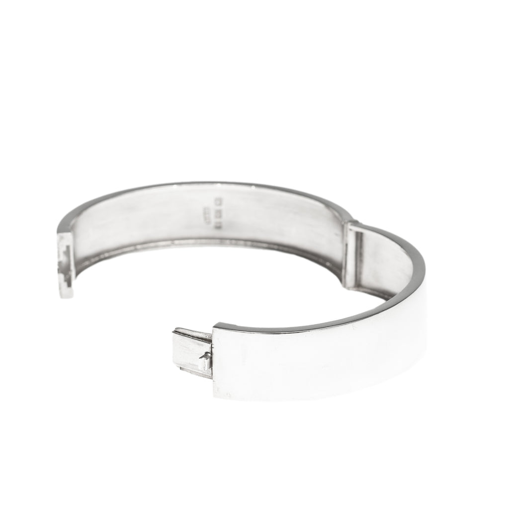 Antique Victorian Silver Hinged Bangle Bracelet Chased Floral Design Hallmarked 1885 (Code A420)