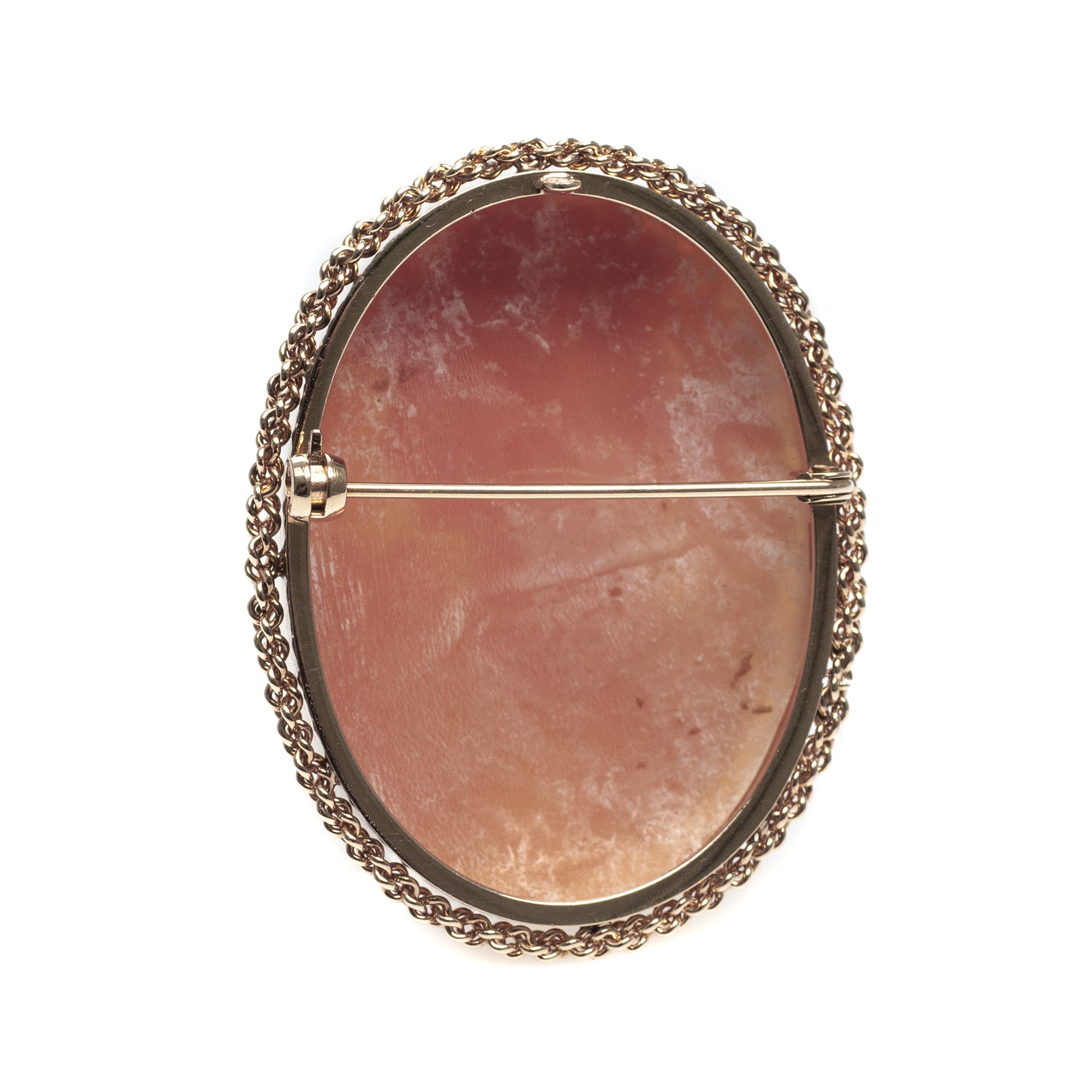 9ct Gold Mount Cameo Brooch Vintage Fine Quality Large Carved Shell Portrait  (Code A445)