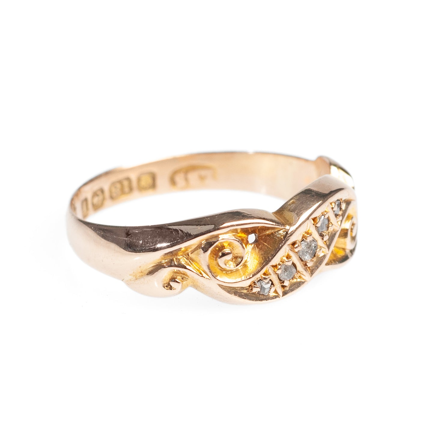 Antique 18ct Gold & Diamond Victorian Ring Hallmarked 1883 Size K  (Code A452)