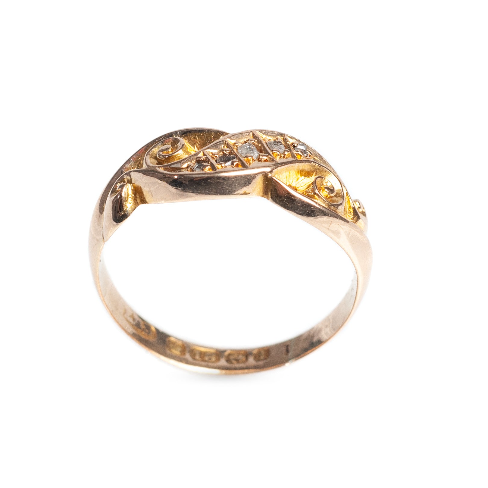 Antique 18ct Gold & Diamond Victorian Ring Hallmarked 1883 Size K  (Code A452)