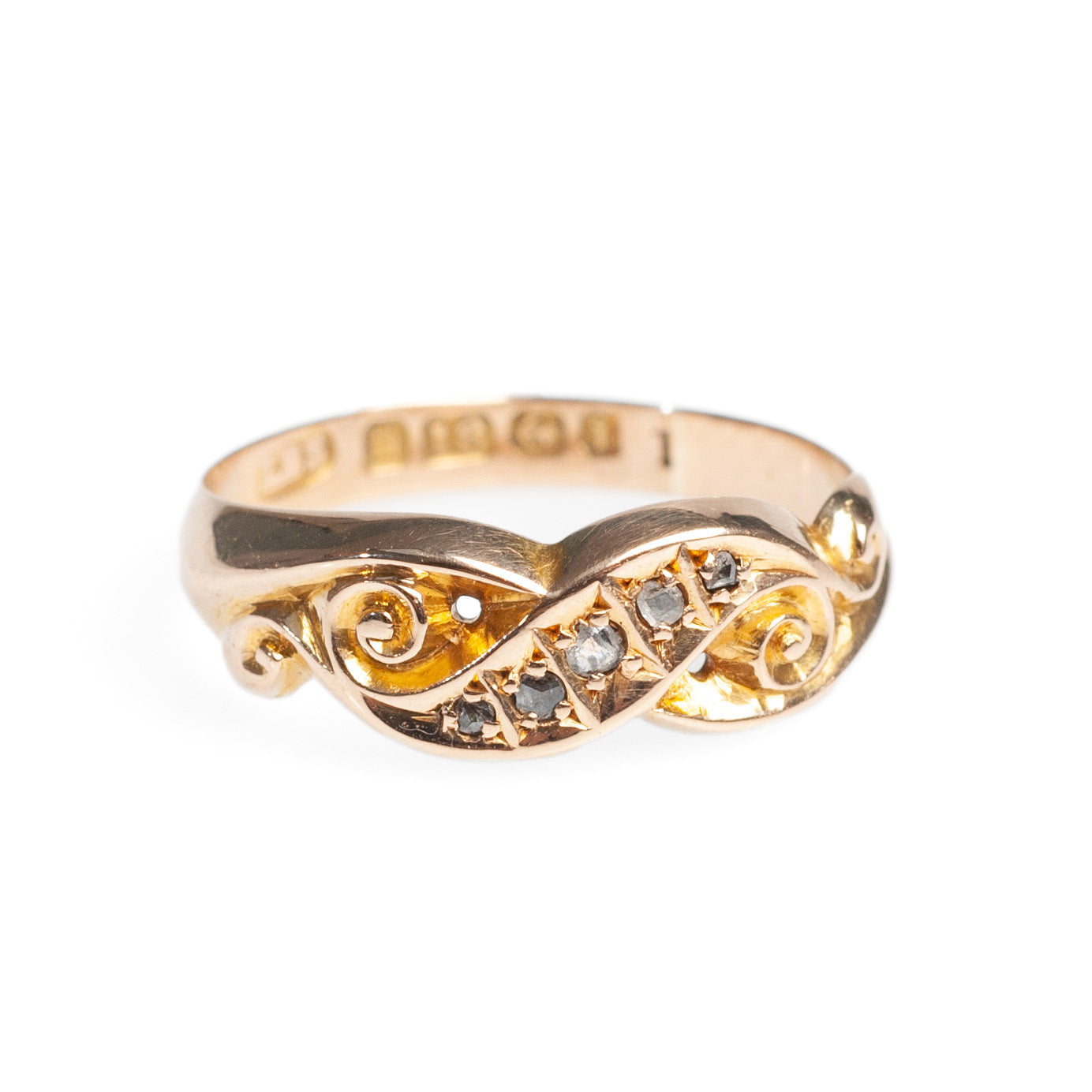 Antique 18ct Gold & Diamond Victorian Ring Hallmarked 1883 Size K  (Code A452)