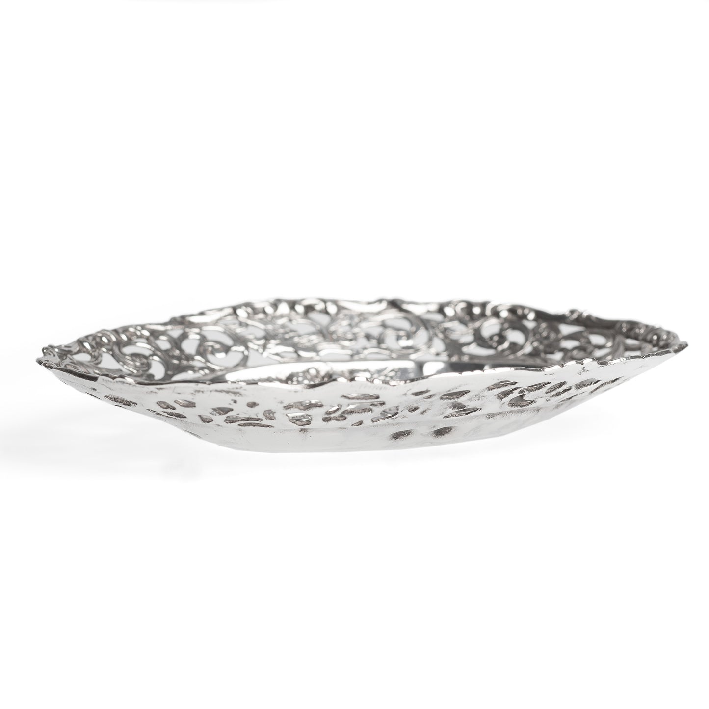 Sterling Silver Bonbon/Sweets Dish With Pierced Work - Vintage 1948 (Code A471)