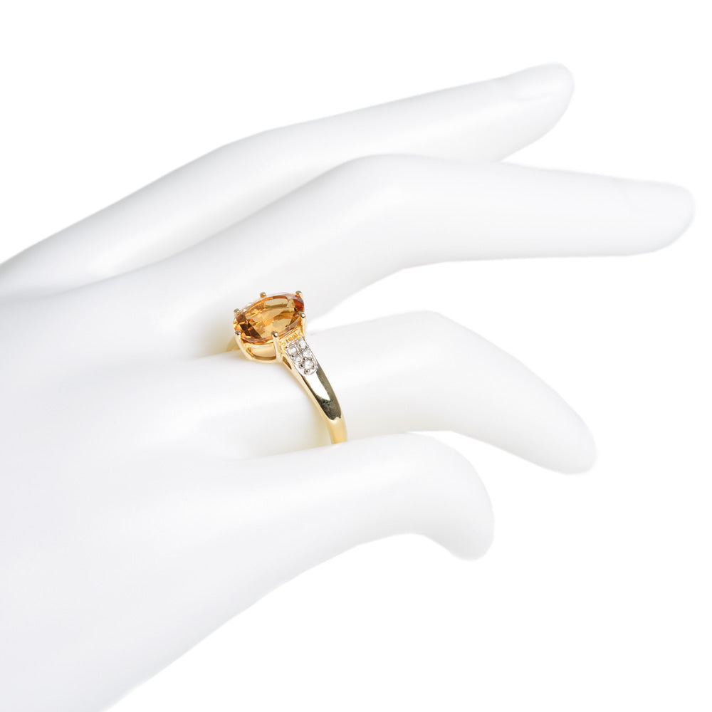 9ct Gold Ring Set With Scapolite Gemstone With Zircon Accents Hallmarked Ltd Edn (Code A653)