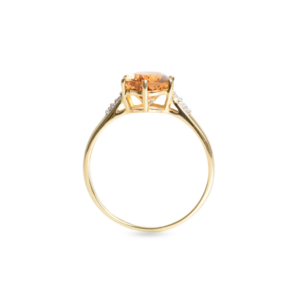 9ct Gold Ring Set With Scapolite Gemstone With Zircon Accents Hallmarked Ltd Edn (Code A653)
