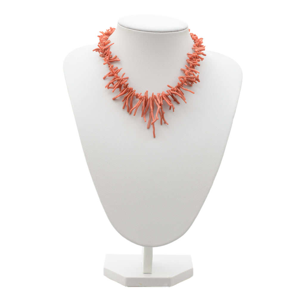 Vintage Natural Coral Corallium Rubrum Branch Choker Necklace (Code A665)