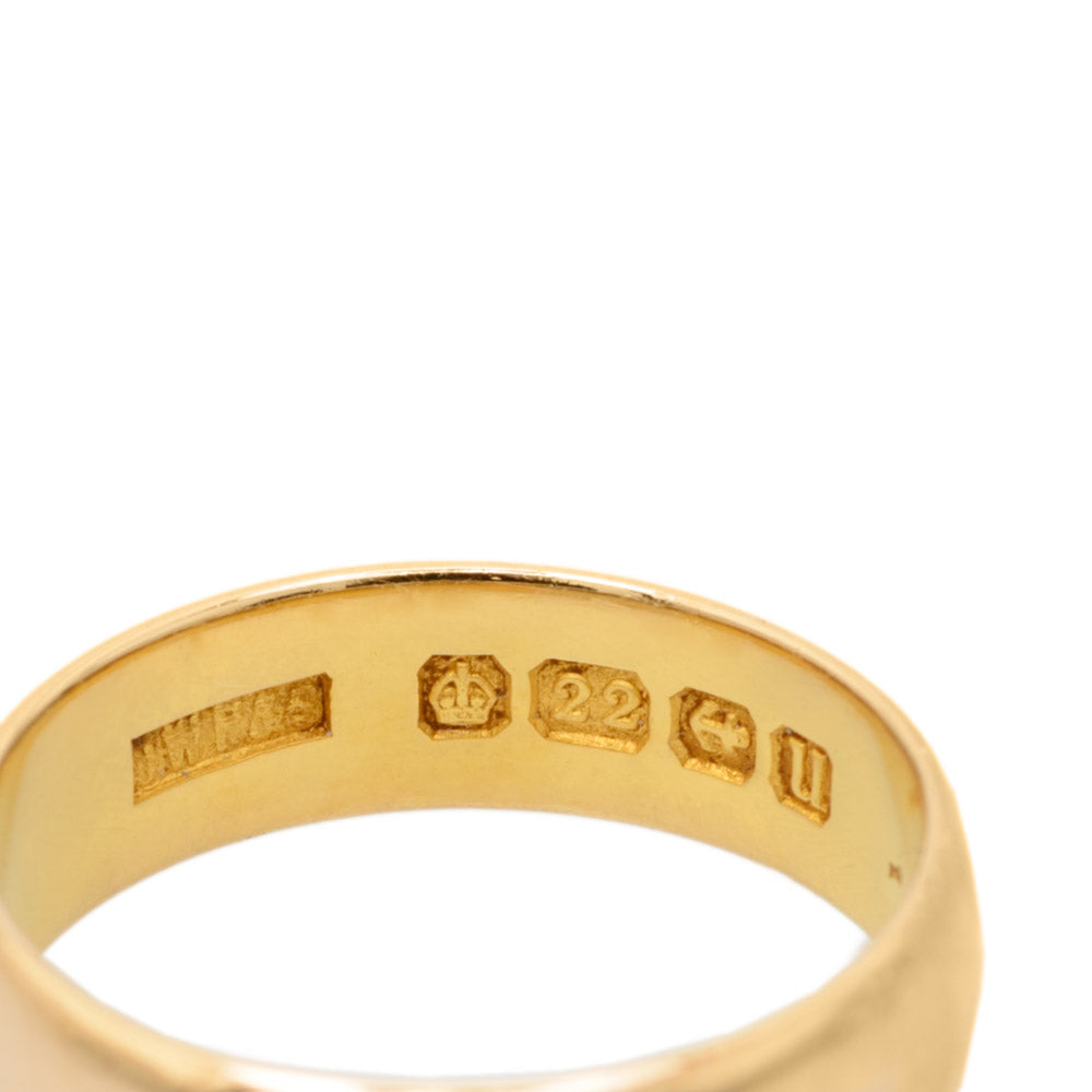Antique George V 22ct Gold Hallmarked Wedding Band Ring Birmingham 1919  (Code A704)
