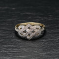 9ct Gold & Diamond Endless Knot Design Love/Promise Ring Sheffield Assay Size P (Code A757)
