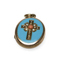 Antique Victorian 9ct Gold Enamel Seed Pearl & Coral Sweetheart Locket Pendant (Code A2022)