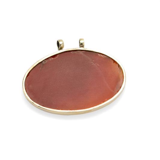 Antique Carnelian Aqeeq Takhti Pendant With Yellow Metal Mount & Quaranic Script (Code A829)