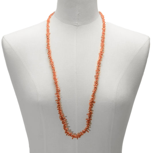 Vintage Natural Red Mediterranean Coral Branch Necklace (Code A868)