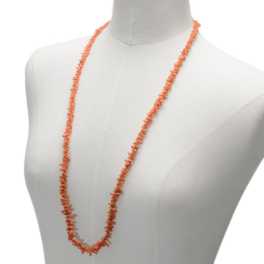 Vintage Natural Red Mediterranean Coral Branch Necklace (Code A868)