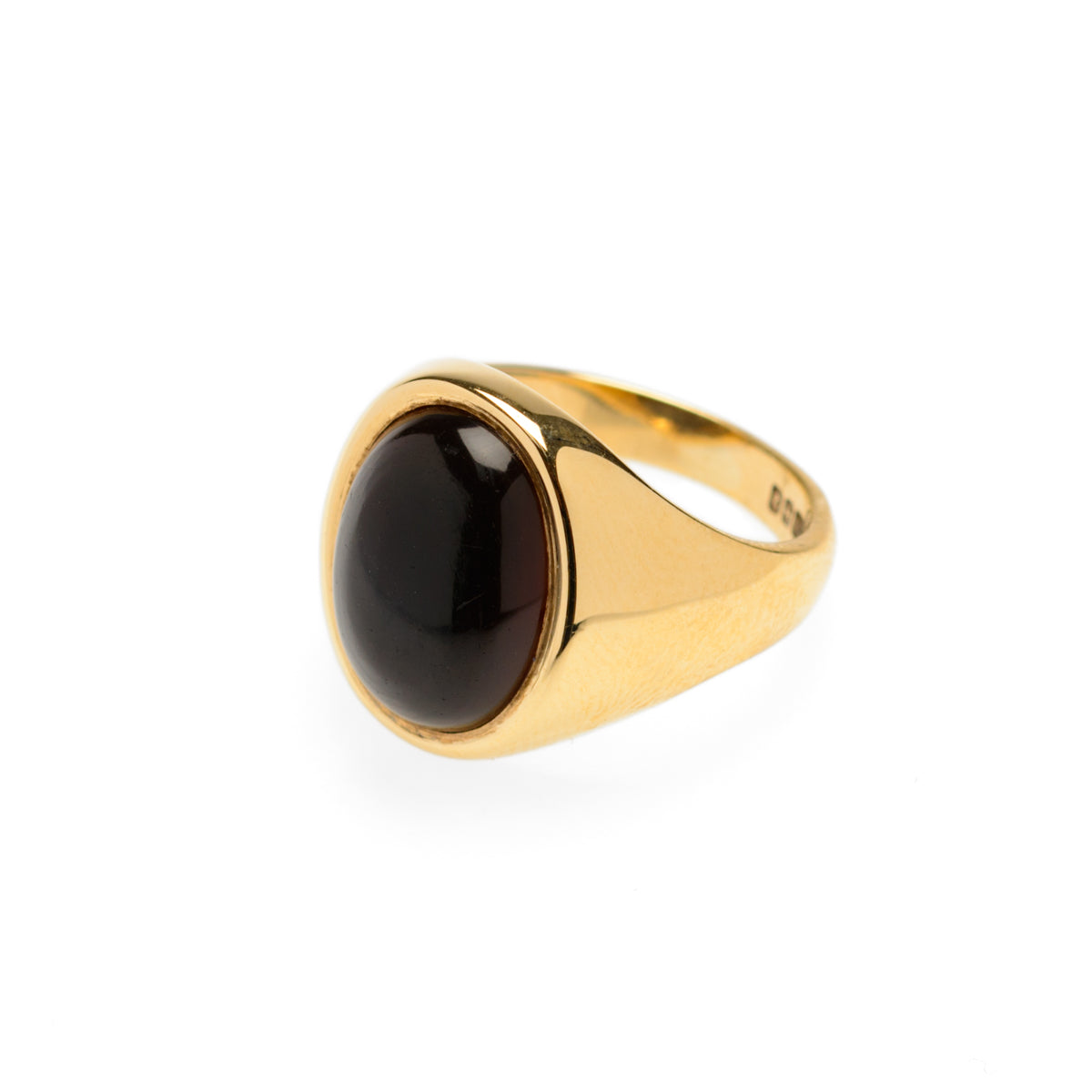 Vintage Men's 9ct Gold & Dark Blood Carnelian Chunky Signet Ring Size Q (Code A875)