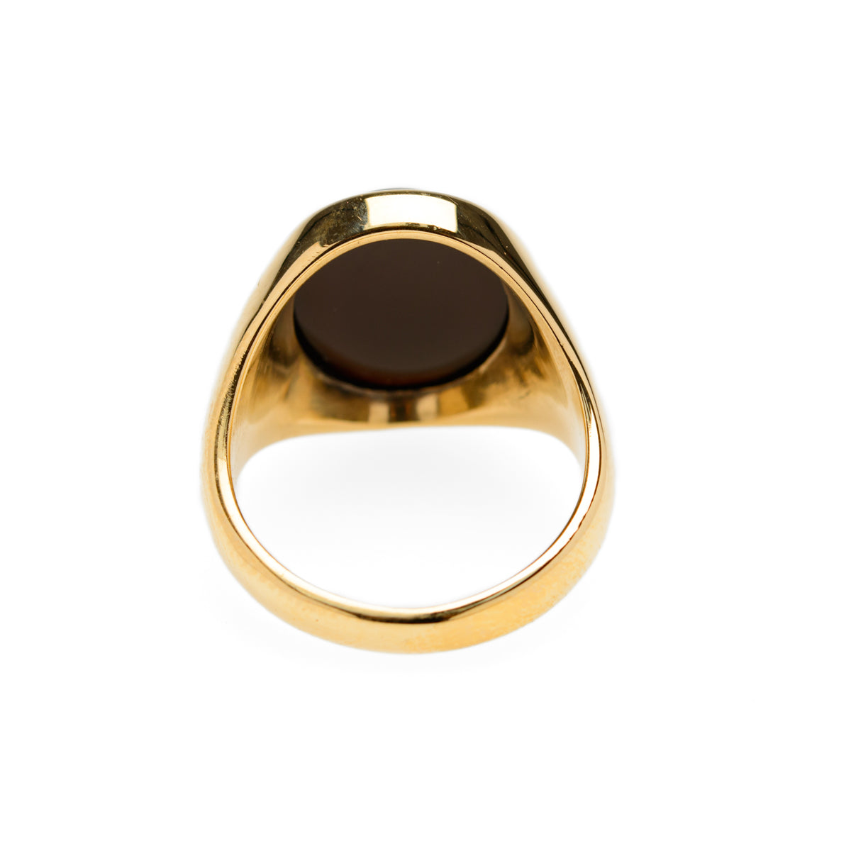 Vintage Men's 9ct Gold & Dark Blood Carnelian Chunky Signet Ring Size Q (Code A875)